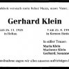Klein Gerhard 1928-1995 Todesanzeige